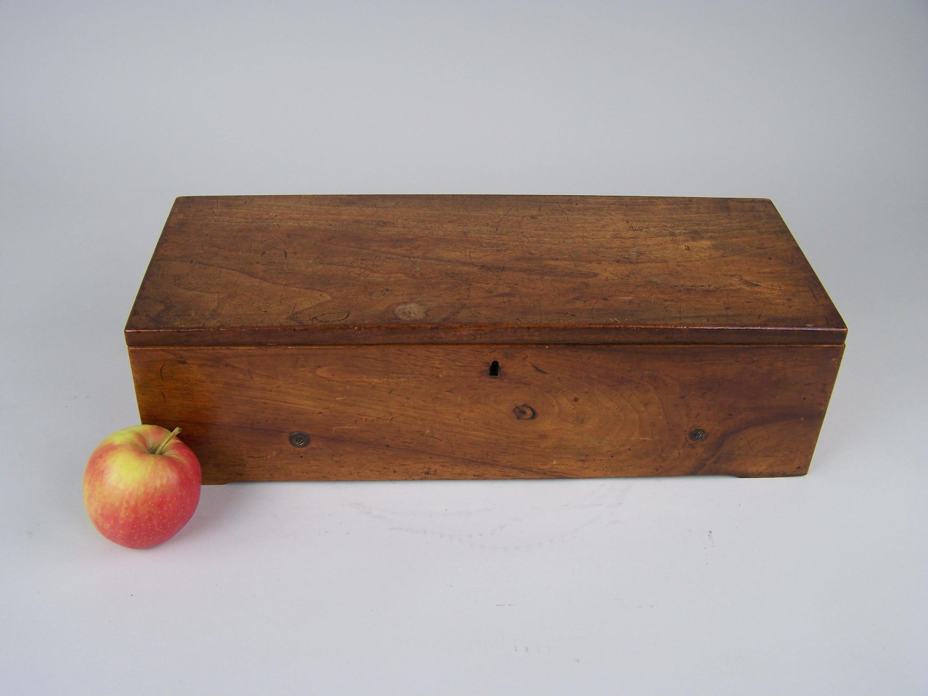 eautiful, large and early music box. 

This box has a thick (about 8m diameter) cylinder and plays 2 melodies per rotation of the cylinder. 

The box is simple fruitwood, without marquetry, which is appropriate for boxes of this age.

There was