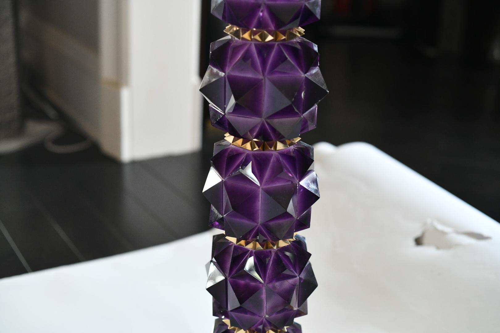 Lampes en cristal de roche Améthyste Candy II de Phoenix Excellent état - En vente à New York, NY