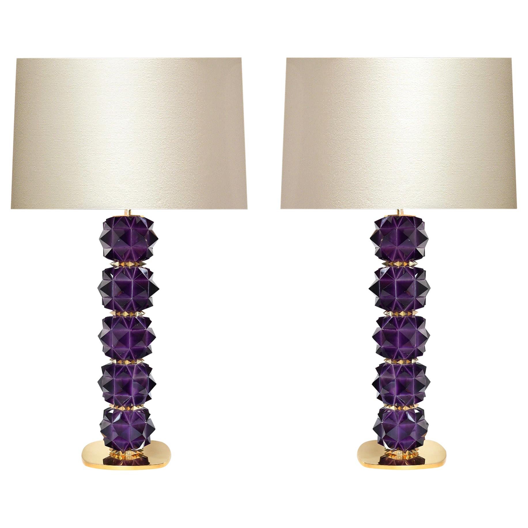 Lampade di cristallo di rocca Amethyst Candy II di Phoenix