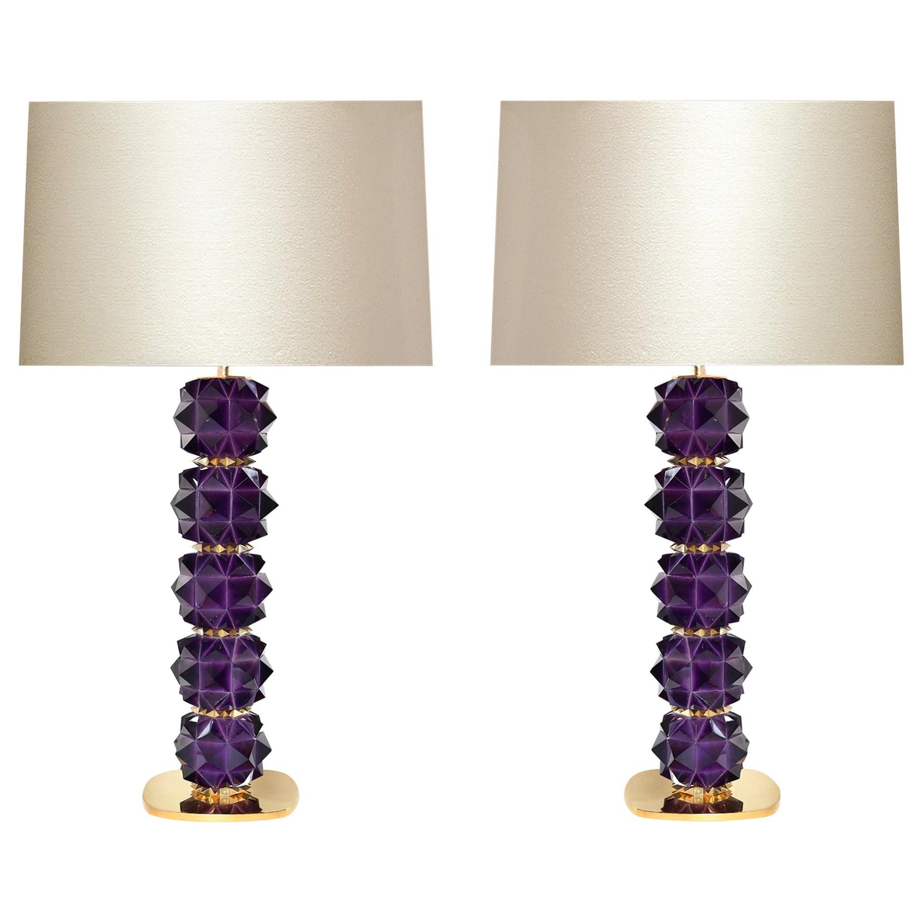 Amethyst Candy II Rock Crystal Lamps by Phoenix