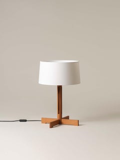 Fad White Linen Shade Contemporary Art Table Lamp by Miguel Milá