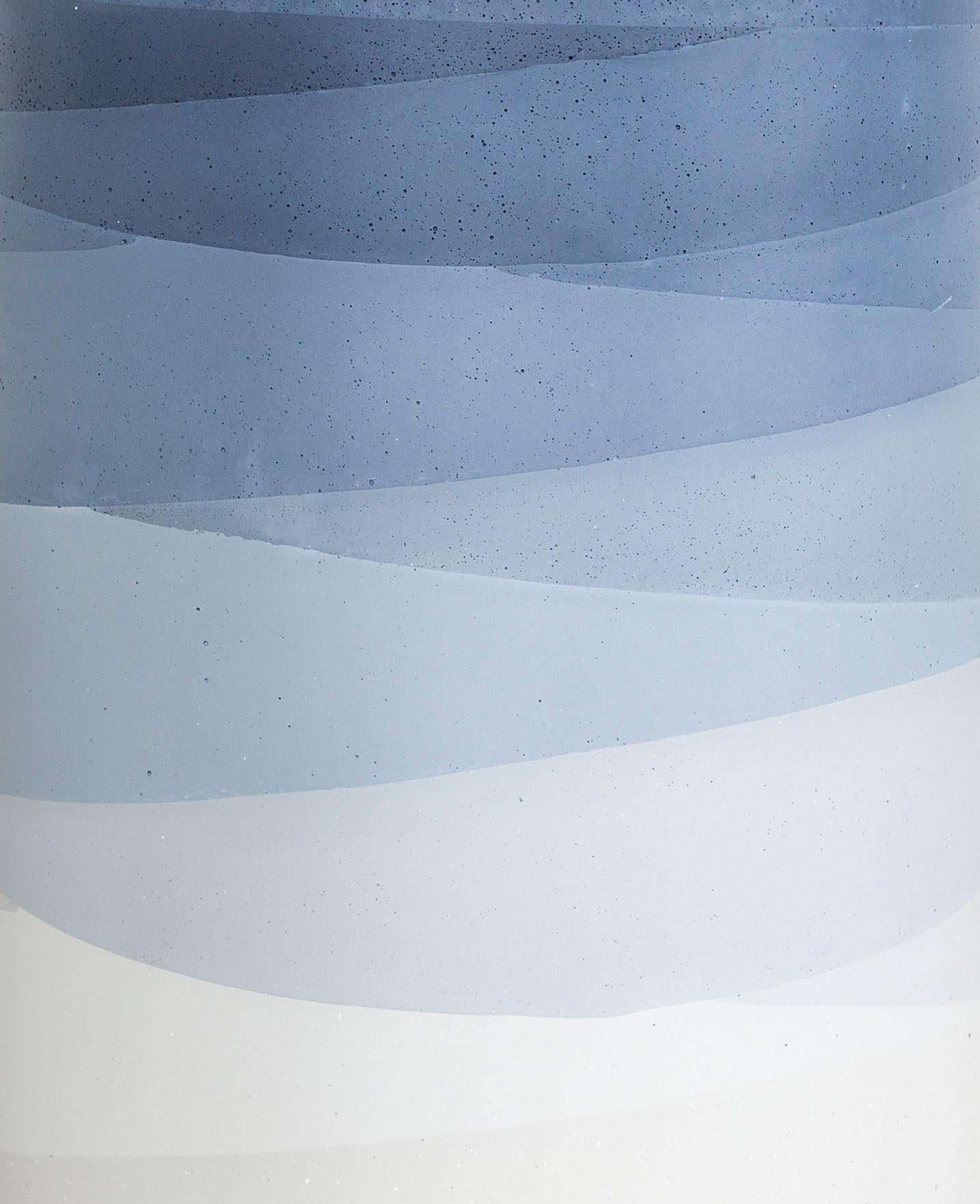 Cast Fade Drum, Indigo Cement by Fernando Mastrangelo For Sale
