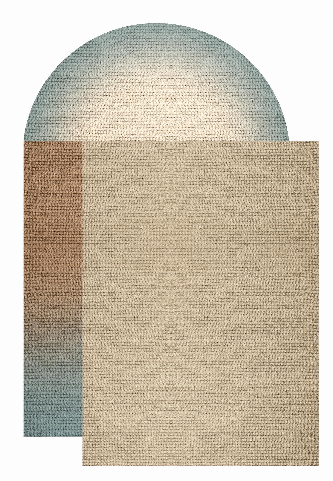 „Fade“-Teppich aus Abaca, Farbe „Sterling“, 260x390cm, von Claire Vos für Musett Design im Angebot