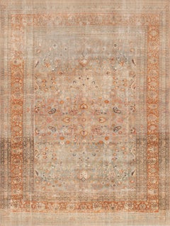 Nazmiyal Collection Faded Bloom Antique Persian Khorasan Rug with Floral Field
