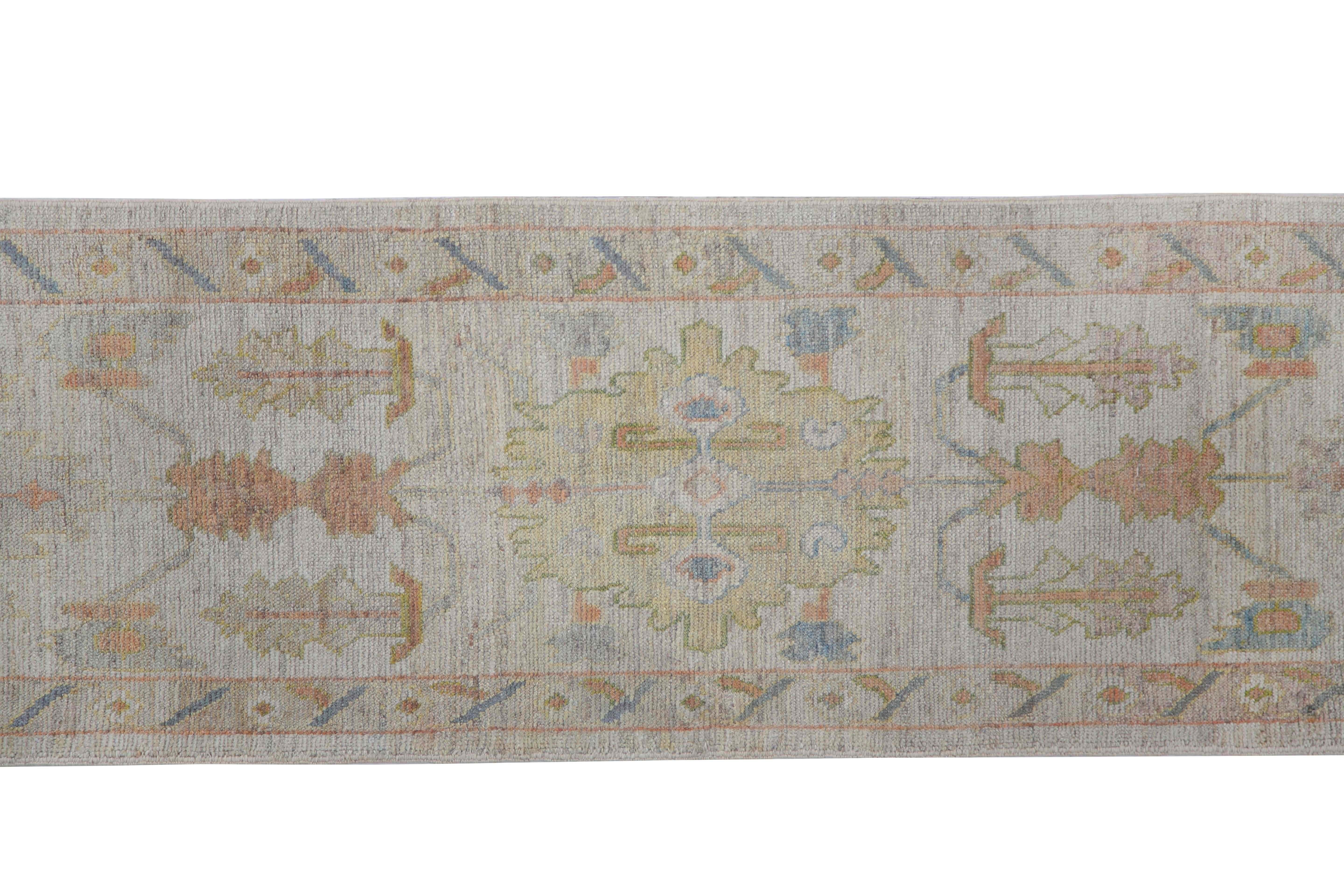 Faded Brown Turkish Sultanabad Runner Rug  For Sale 5