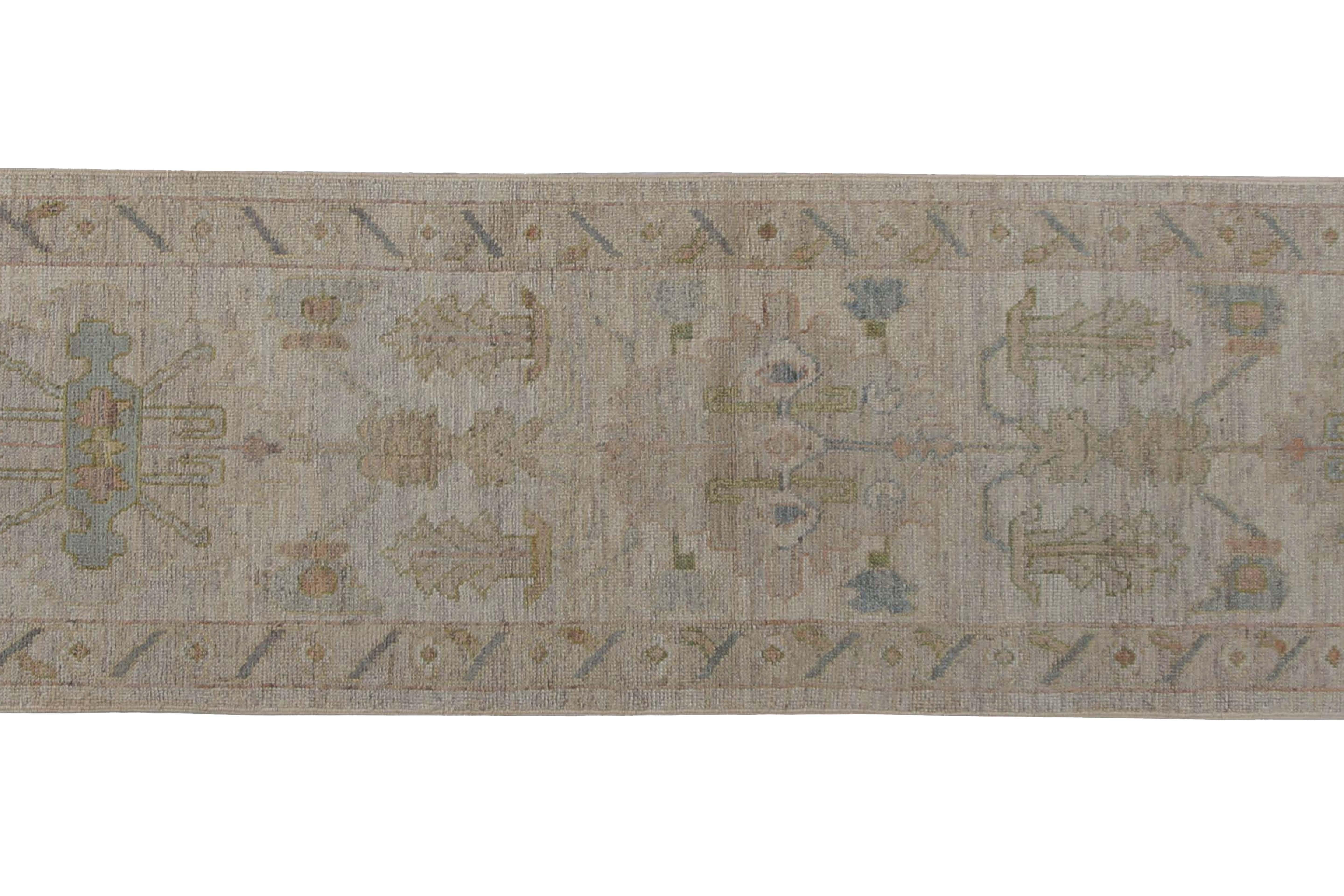 Faded Brown Turkish Sultanabad Runner Rug  For Sale 5