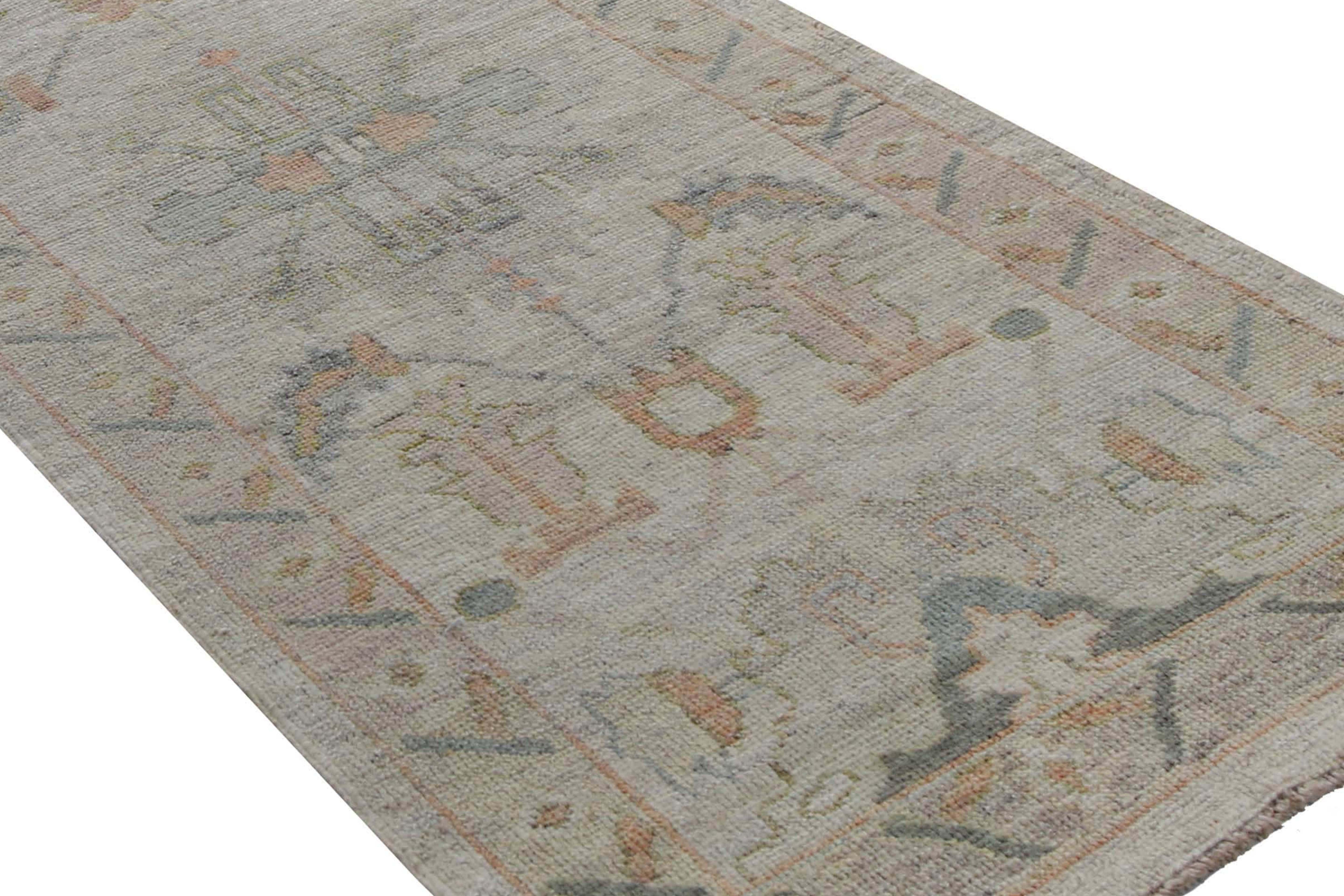 Hand-Woven Faded Brown Turkish Sultanabad Runner Rug  For Sale
