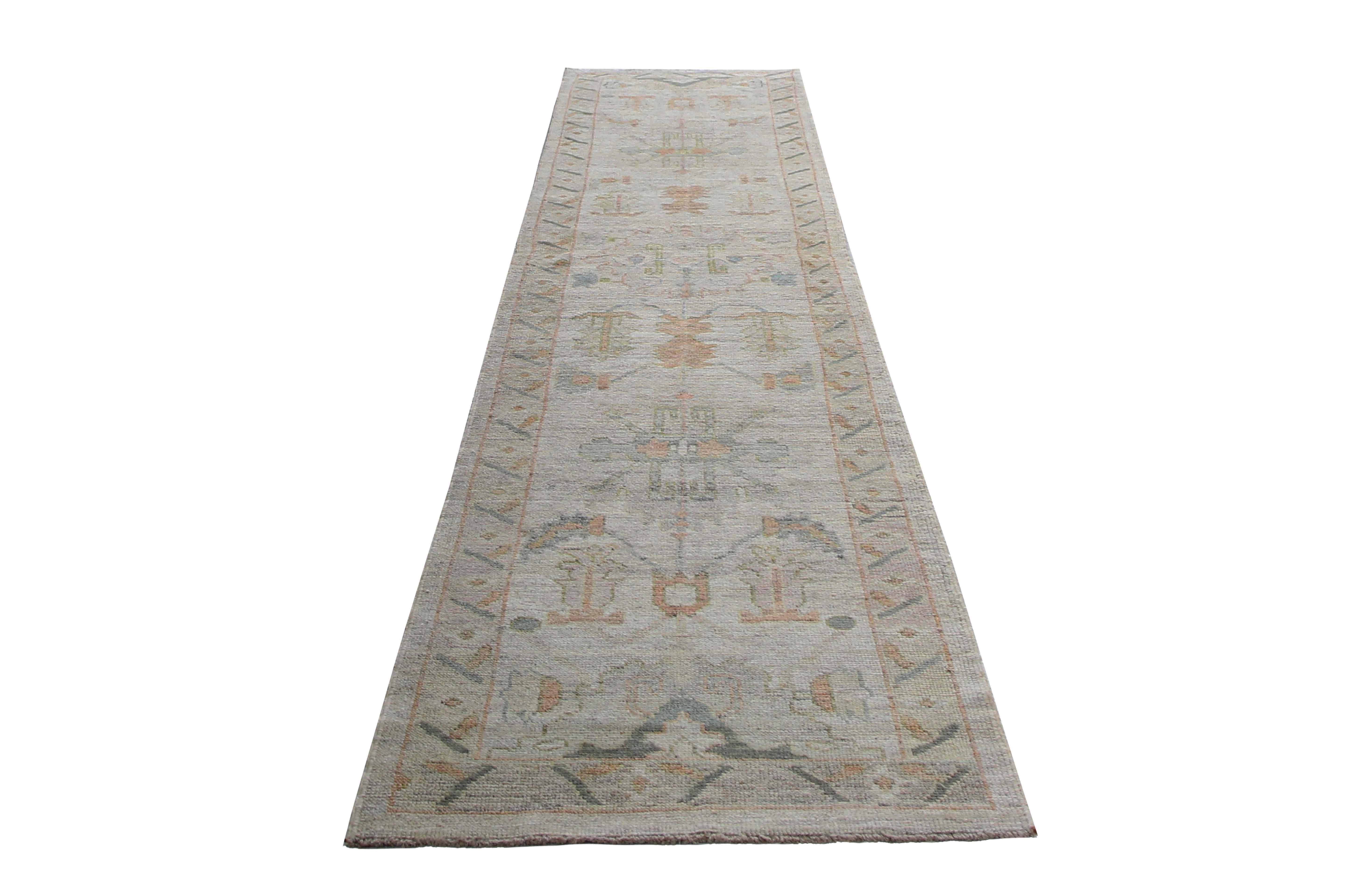 Wool Faded Brown Turkish Sultanabad Runner Rug  For Sale