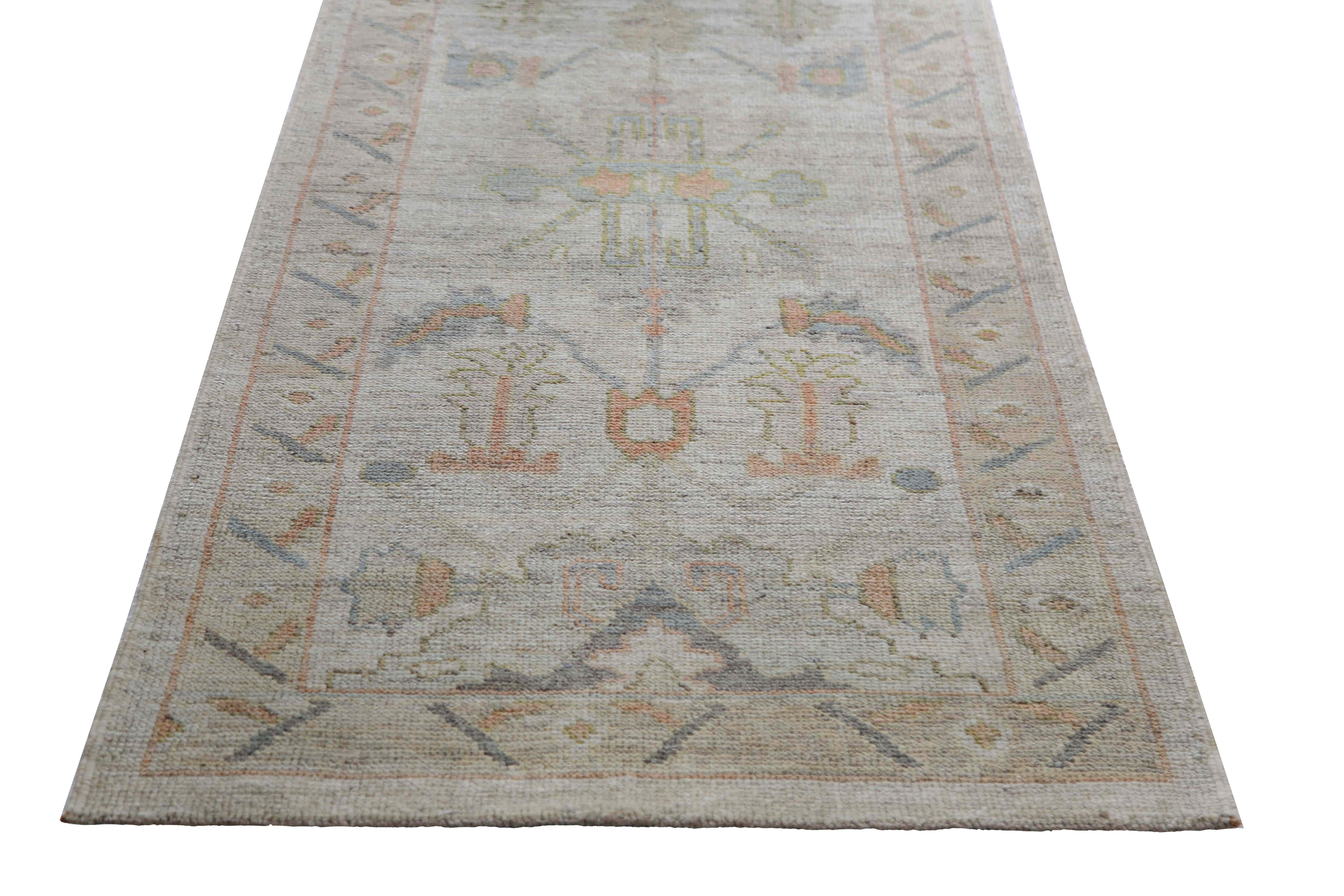 Faded Brown Turkish Sultanabad Runner Rug  For Sale 1