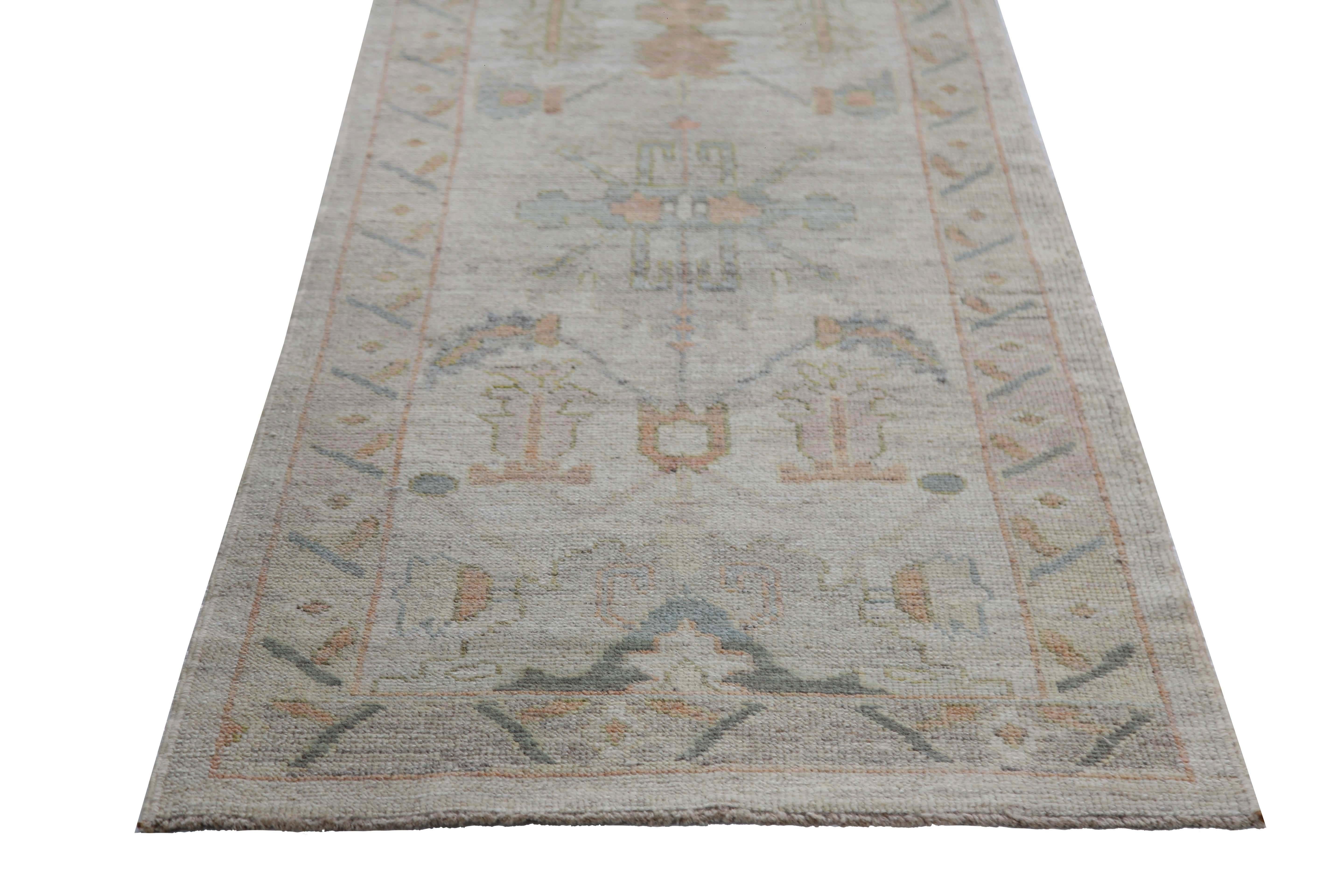 Faded Brown Turkish Sultanabad Runner Rug  For Sale 2