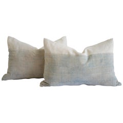 Faded Demin Acid Wash Colored Mud Cloth Pillows