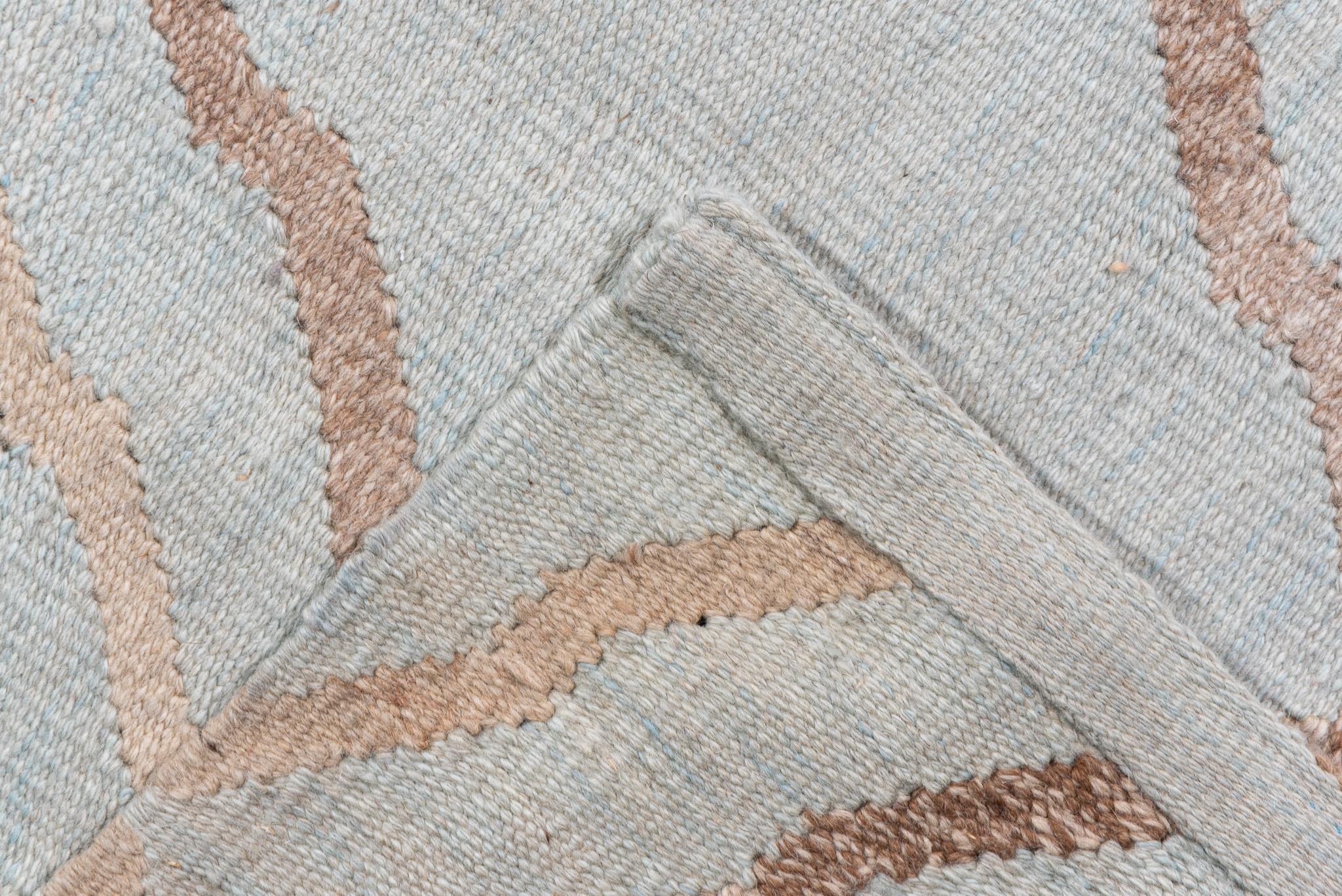 Wool Faded Diamond Kilim For Sale