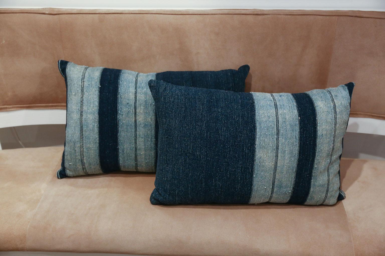 Cotton Faded Indigo Cushions