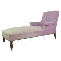 Antique Faded Lavender Velvet Chaise