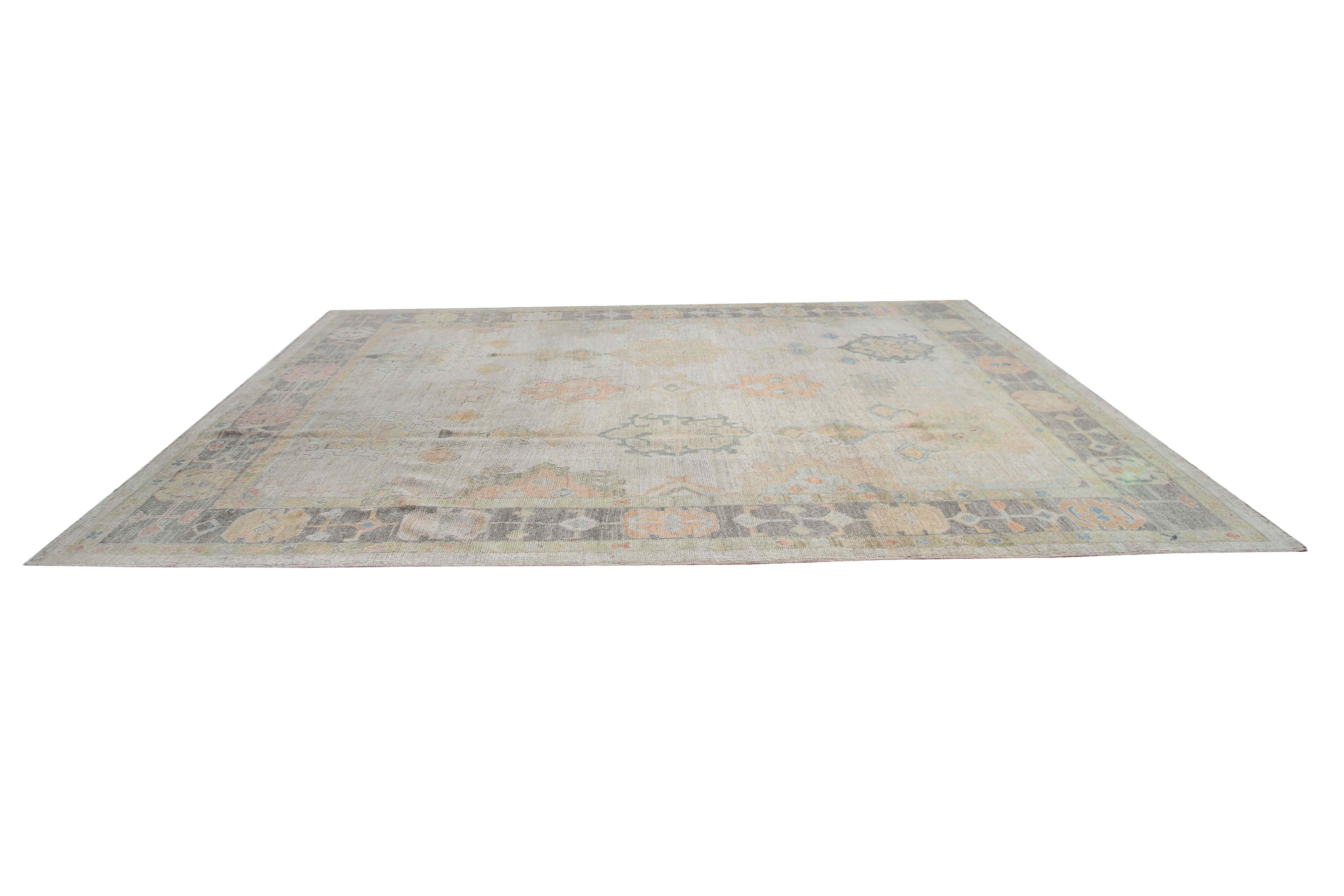 Contemporary Faded Look Handmade Turkish Rug For Sale