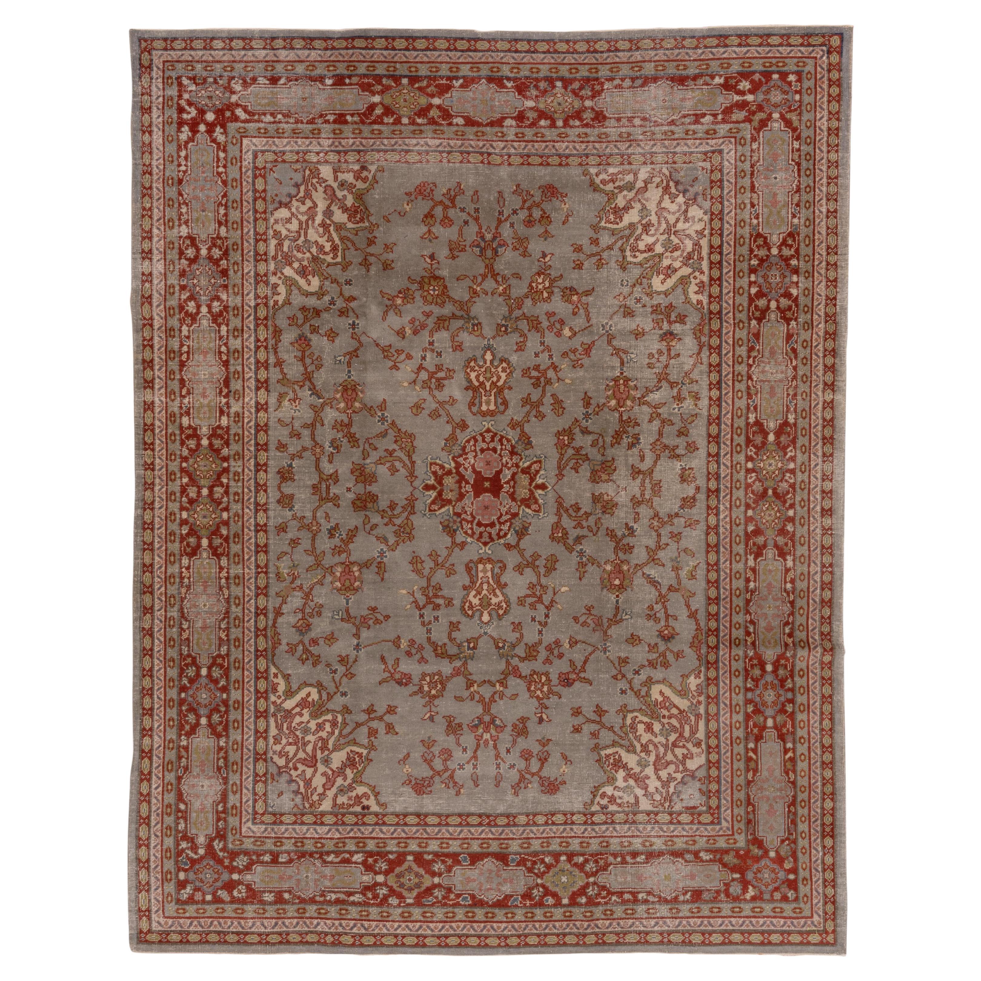 Faded Oushak Rug For Sale