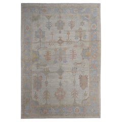 Faded Pastel Handmade Oushak Rug