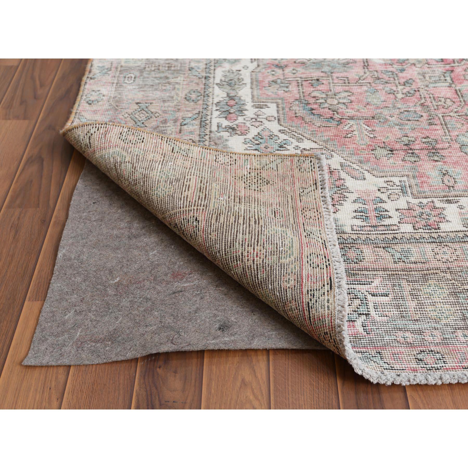Faded Pink Persian Tabriz Vintage Look Shabby Chic Oriental Teppich (Handgeknüpft)