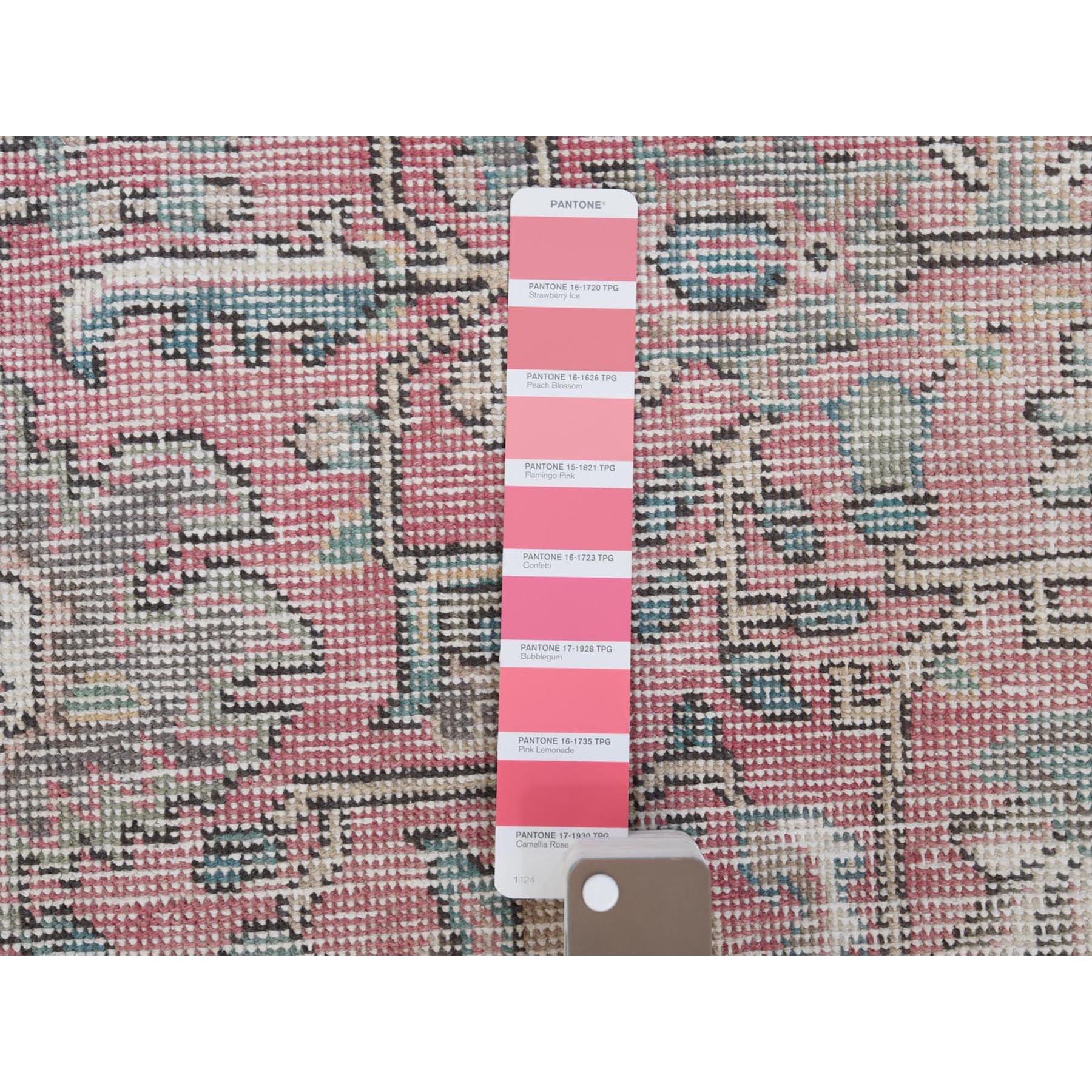 Faded Pink Persian Tabriz Vintage Look Shabby Chic Oriental Teppich (Wolle)