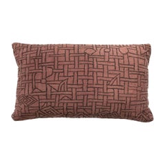 Faded Plum-Color Embroidered Lumbar Cushion