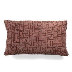 Faded Plum-Color Embroidered Lumbar Cushion