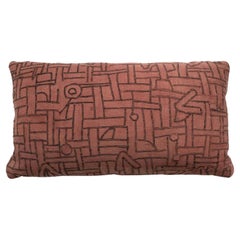 Faded Plum-Color Embroidered Lumbar Cushion