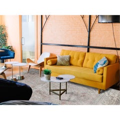 Faded Red Persian Tabriz Vintage Look Bohemian Oriental Rug