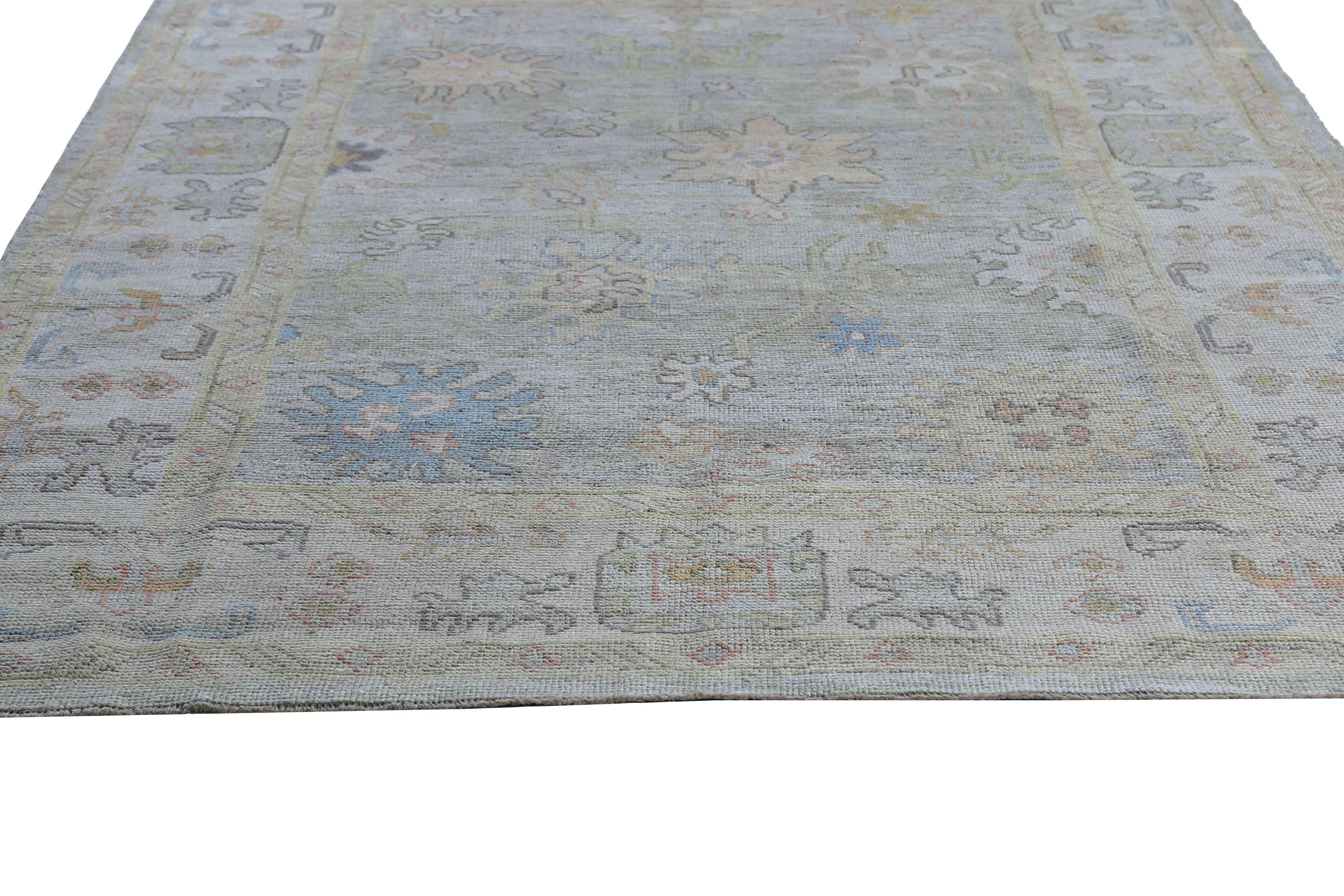 Faded Turkish Oushak Rug For Sale 6
