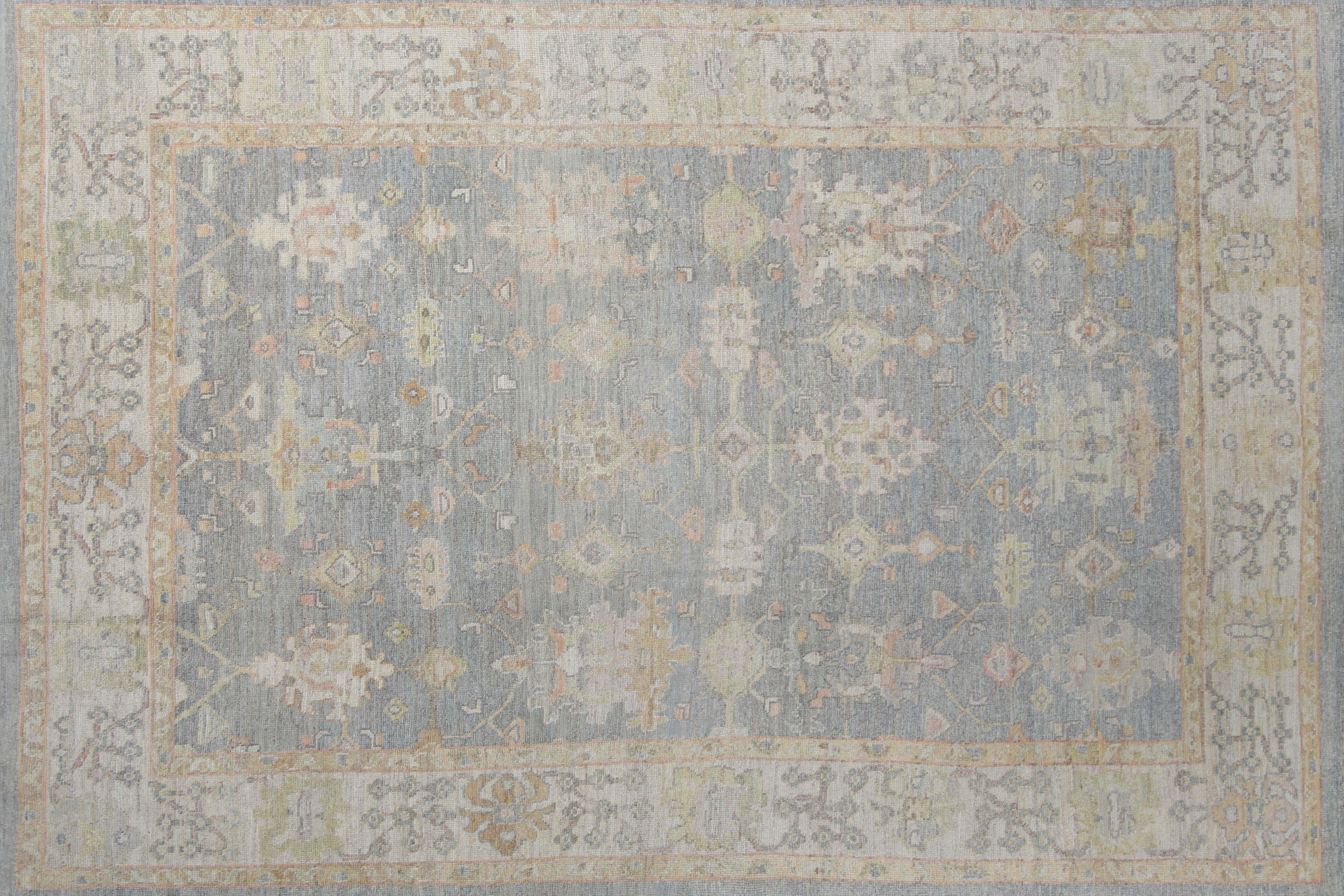 Faded Turkish Oushak Rug Handmade from Turkey For Sale 5