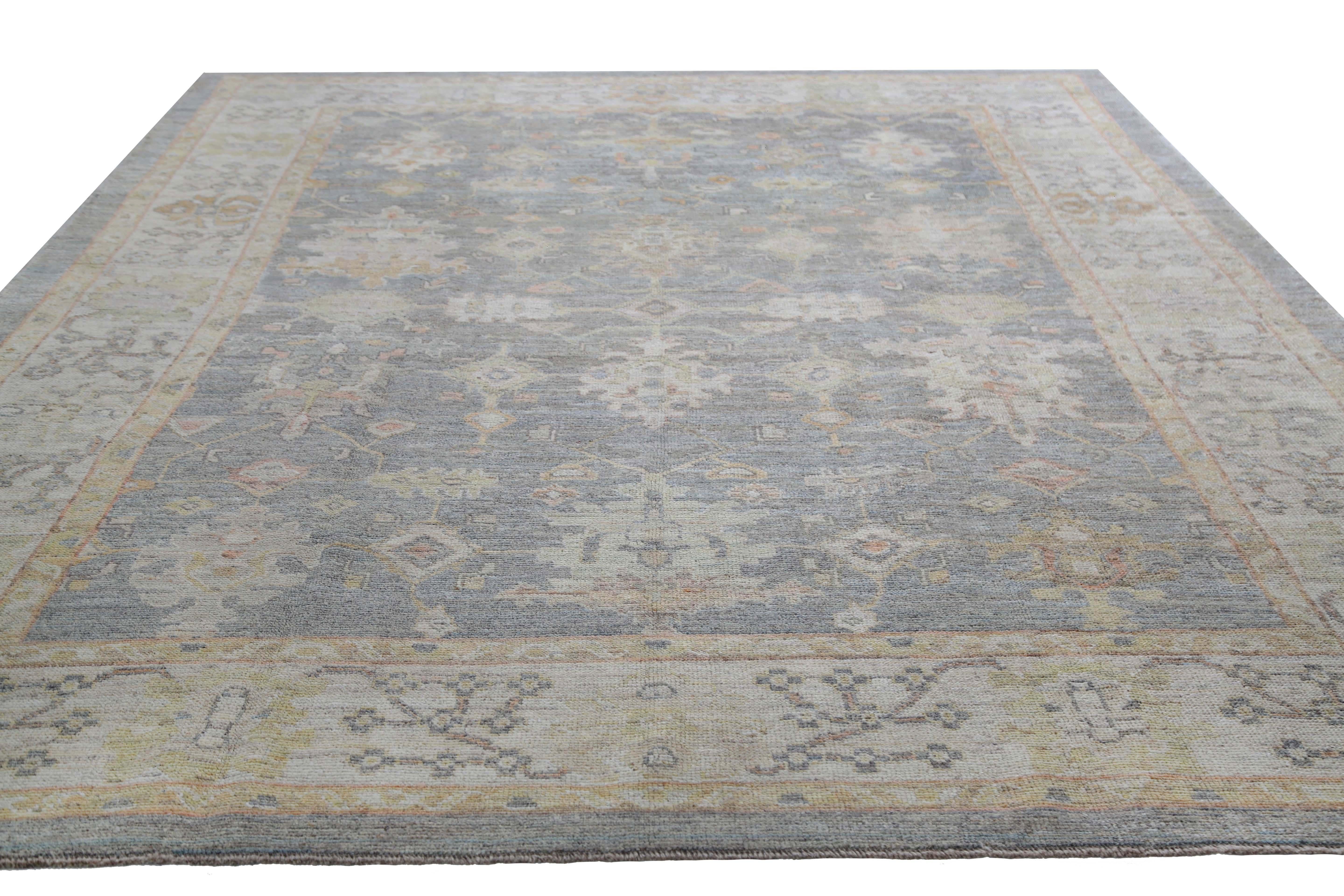 Faded Turkish Oushak Rug Handmade from Turkey For Sale 2