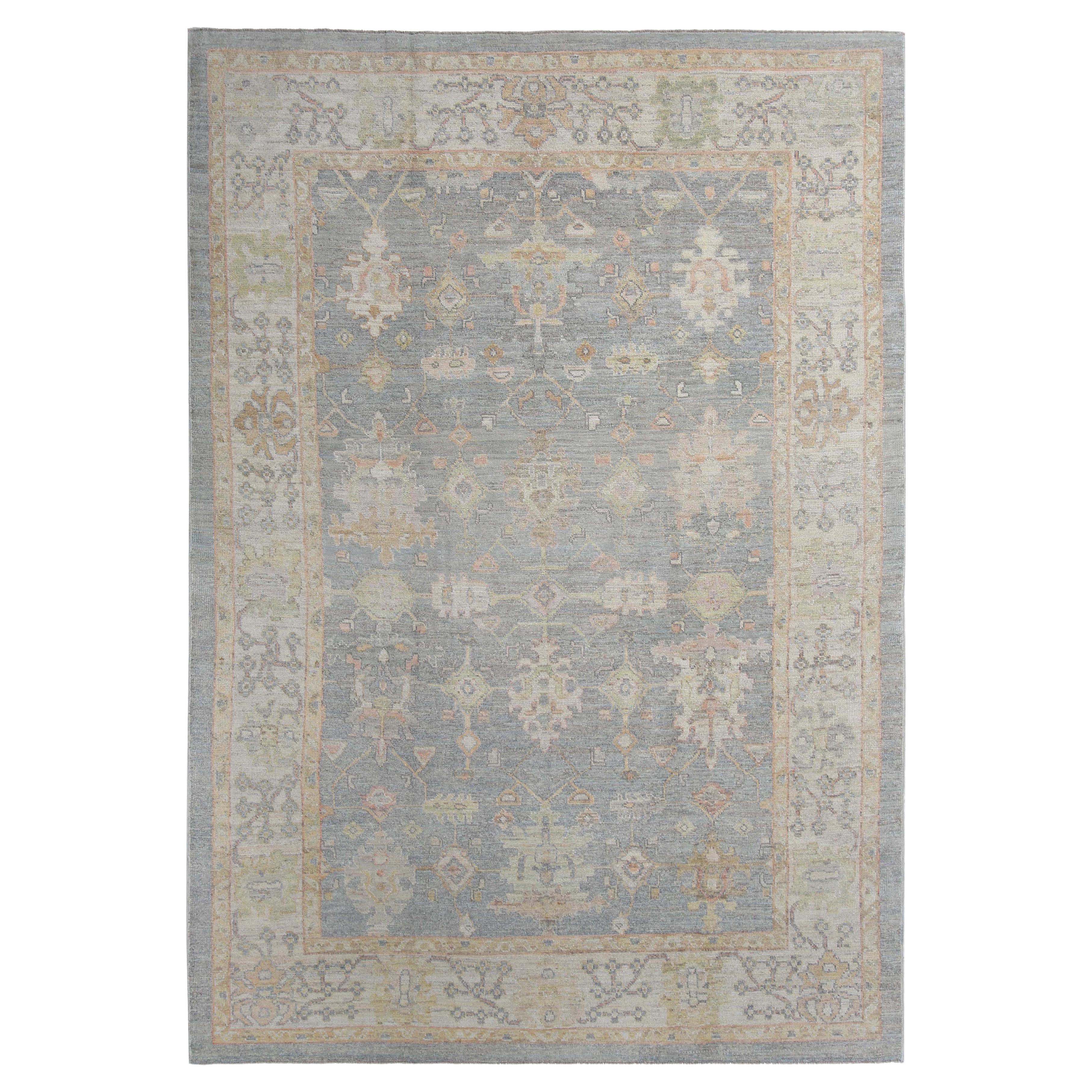 Faded Turkish Oushak Rug Handmade from Turkey For Sale