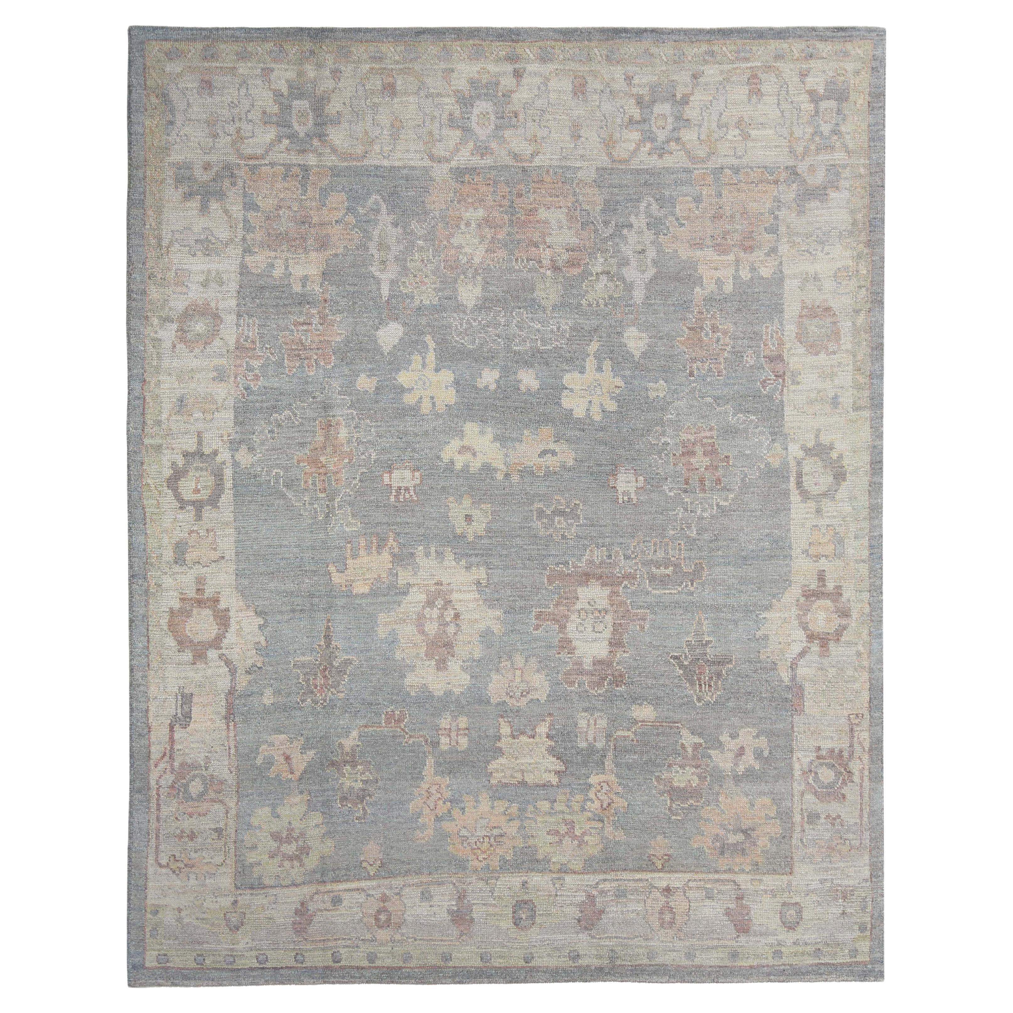 Faded Turkish Oushak Rug Handmade from Turkey For Sale