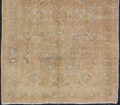 Tappeto Sivas turco vintage sbiadito con motivi floreali e medaglione 5'1 X 7'10