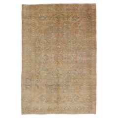 Tapis Sivas turc vintage délavé avec motifs floraux et médaillon 5'1 X 7'10