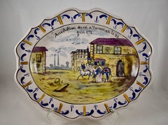 Faïence French Revolution Commemorative Platter, Arrestation du Roi à Varennes