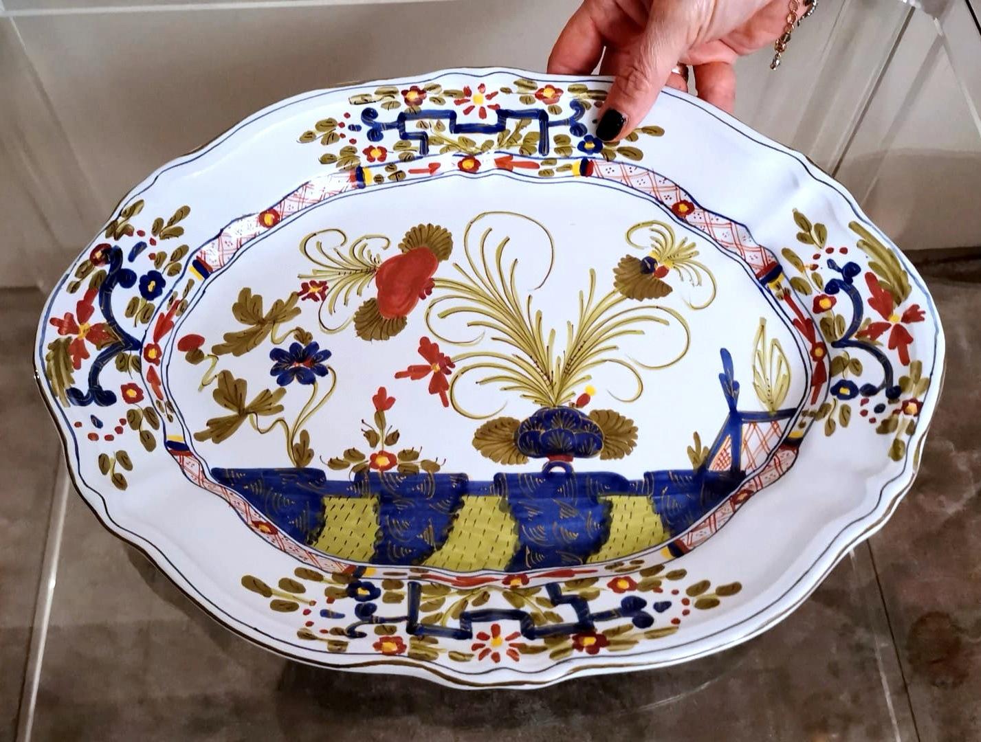 Faenza Italian Ceramic Table Tray Hand Painted Decoration 