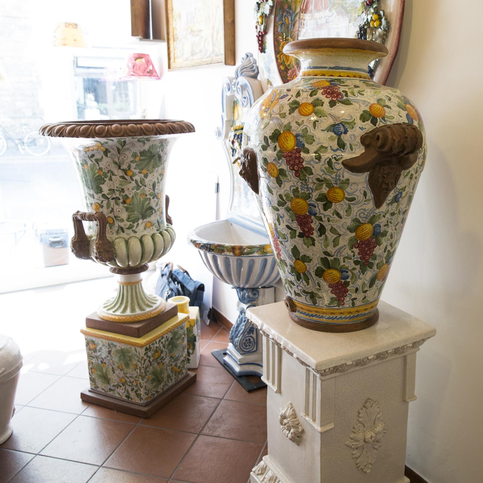 Italian Faenza Large Ceramic Vase by Manetti e Masini