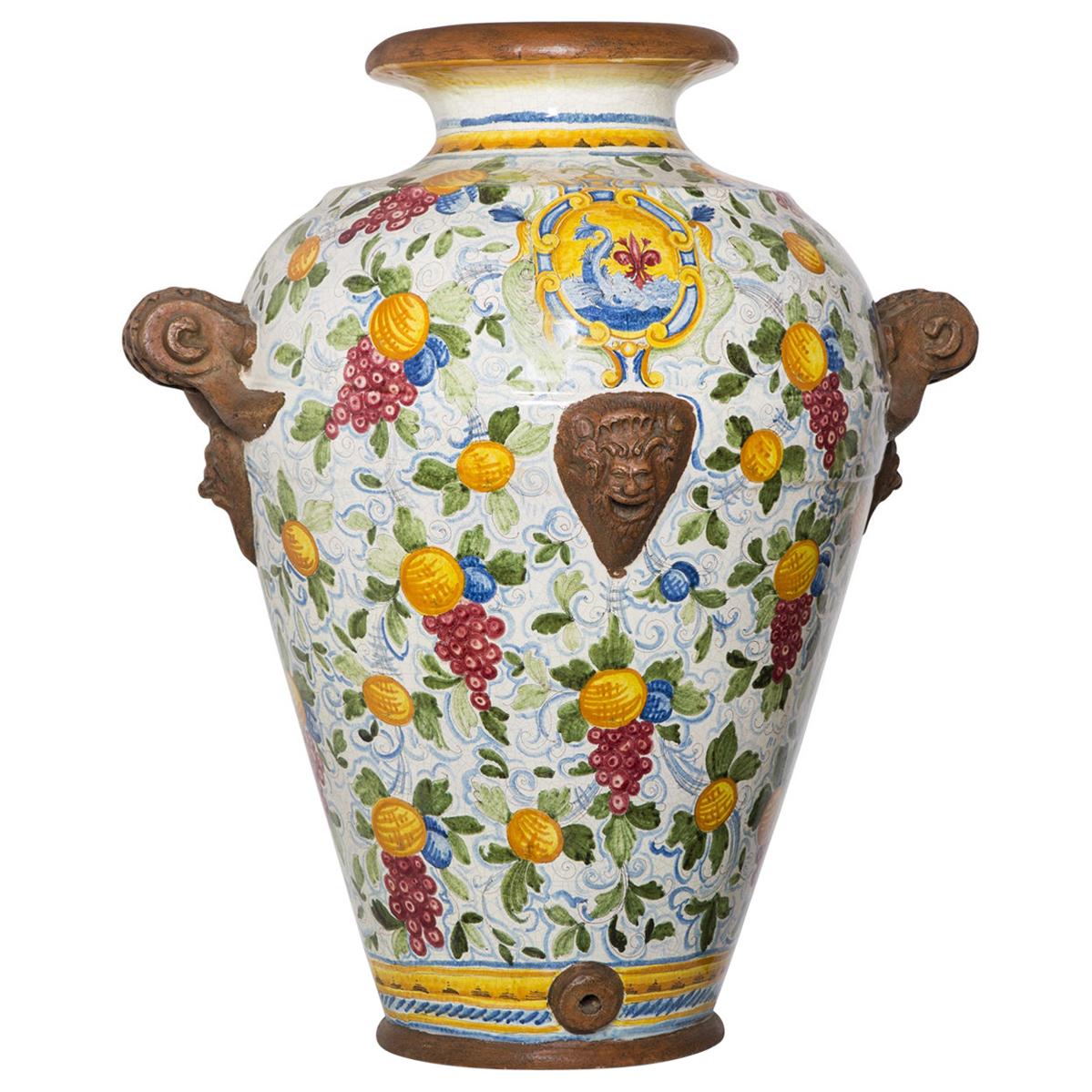 Faenza Large Ceramic Vase by Manetti e Masini
