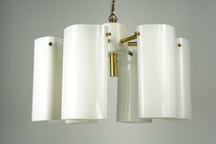 Araña Fagerhult Vidrio y latón, Suecia, 1960