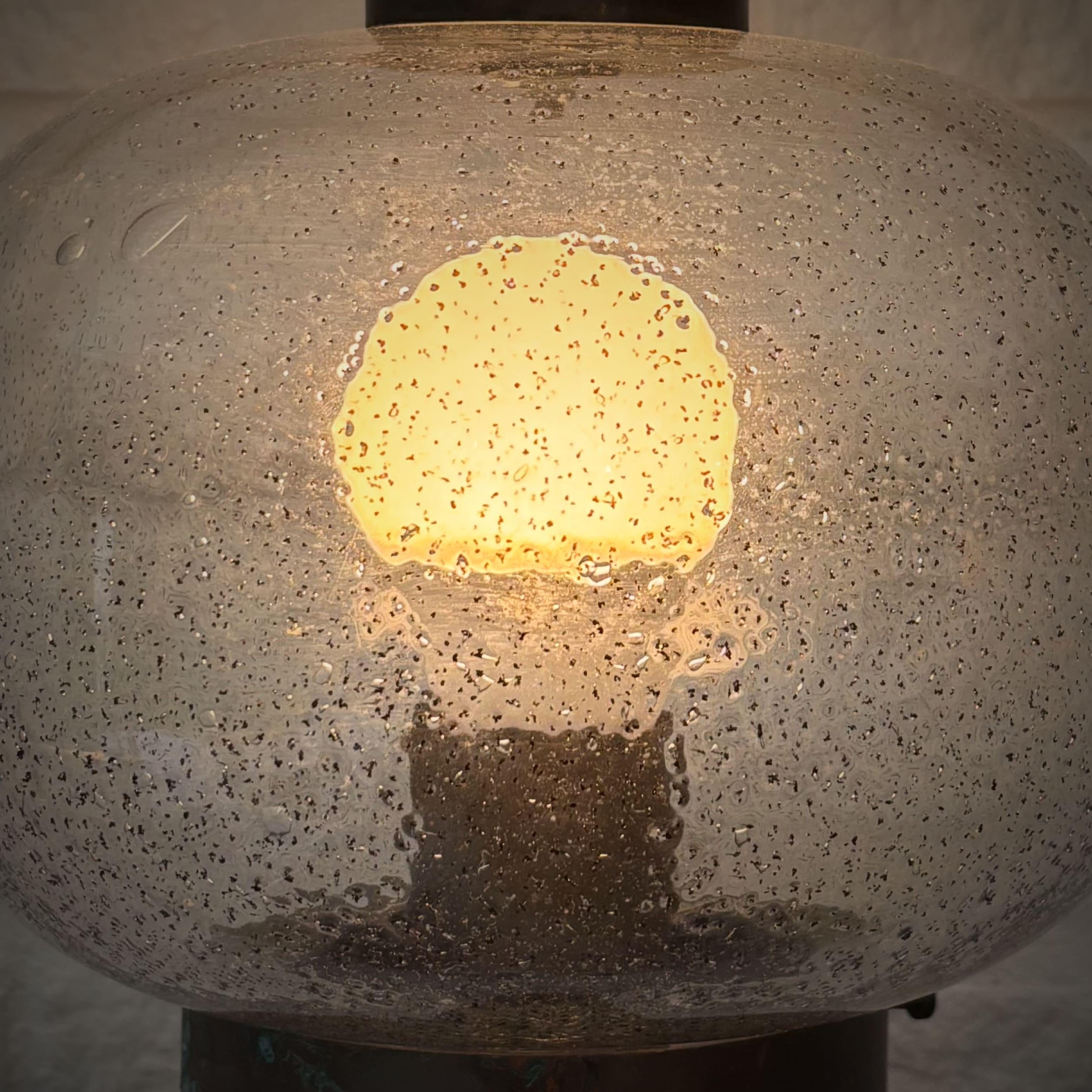 Fagerhult mid century outdoor facade lamp, copper and glass, Sweden, 1970s im Angebot 3