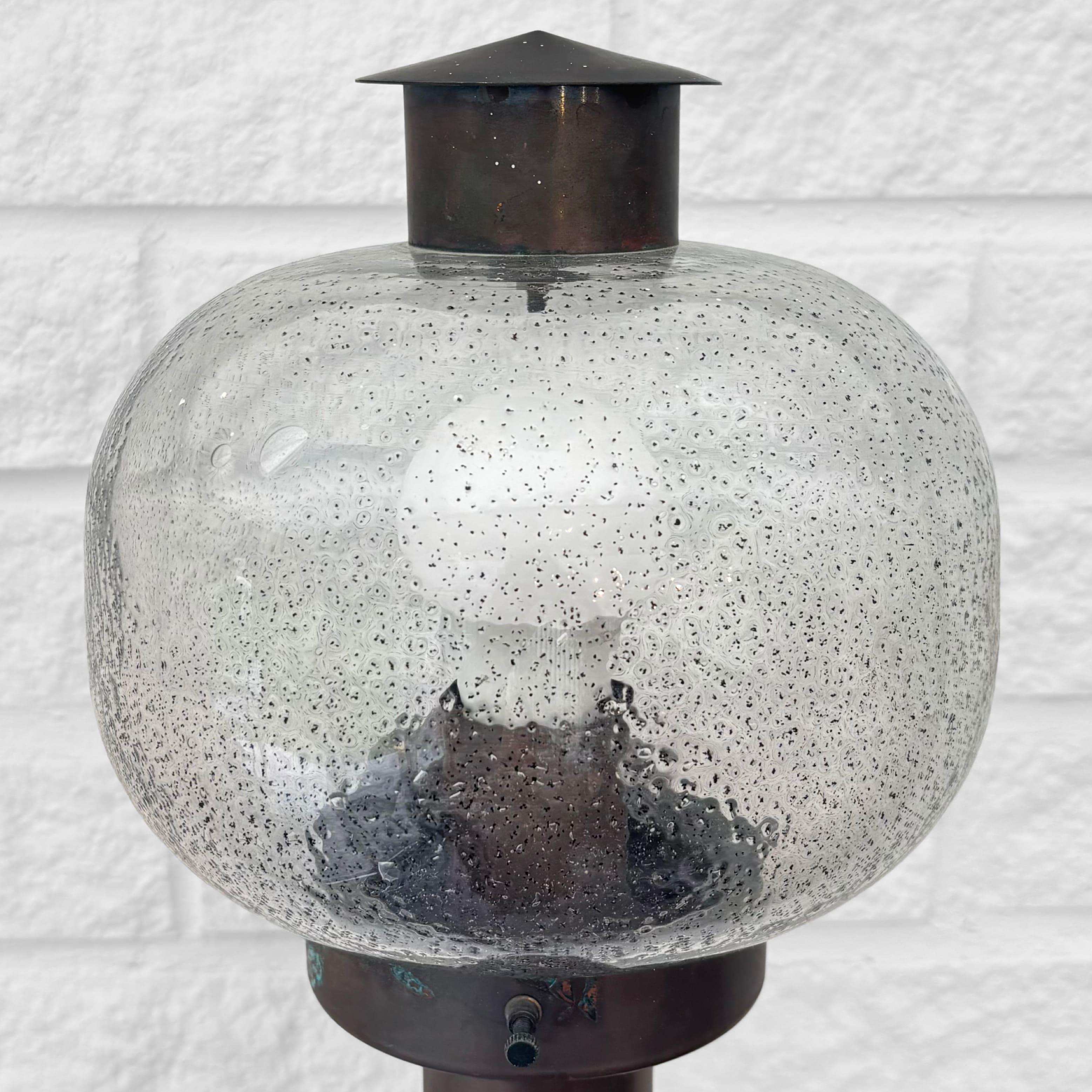 Fagerhult mid century outdoor facade lamp, copper and glass, Sweden, 1970s im Angebot 1