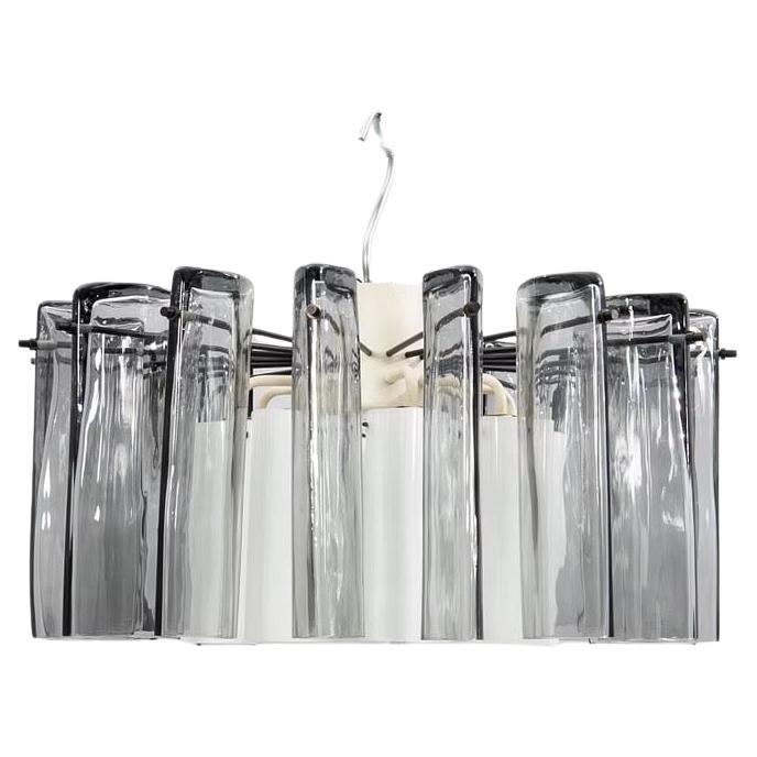 Swedish Fagerhult Semi Flush Mount smokey/ Opaline Glass , Sweden, 1960 For Sale