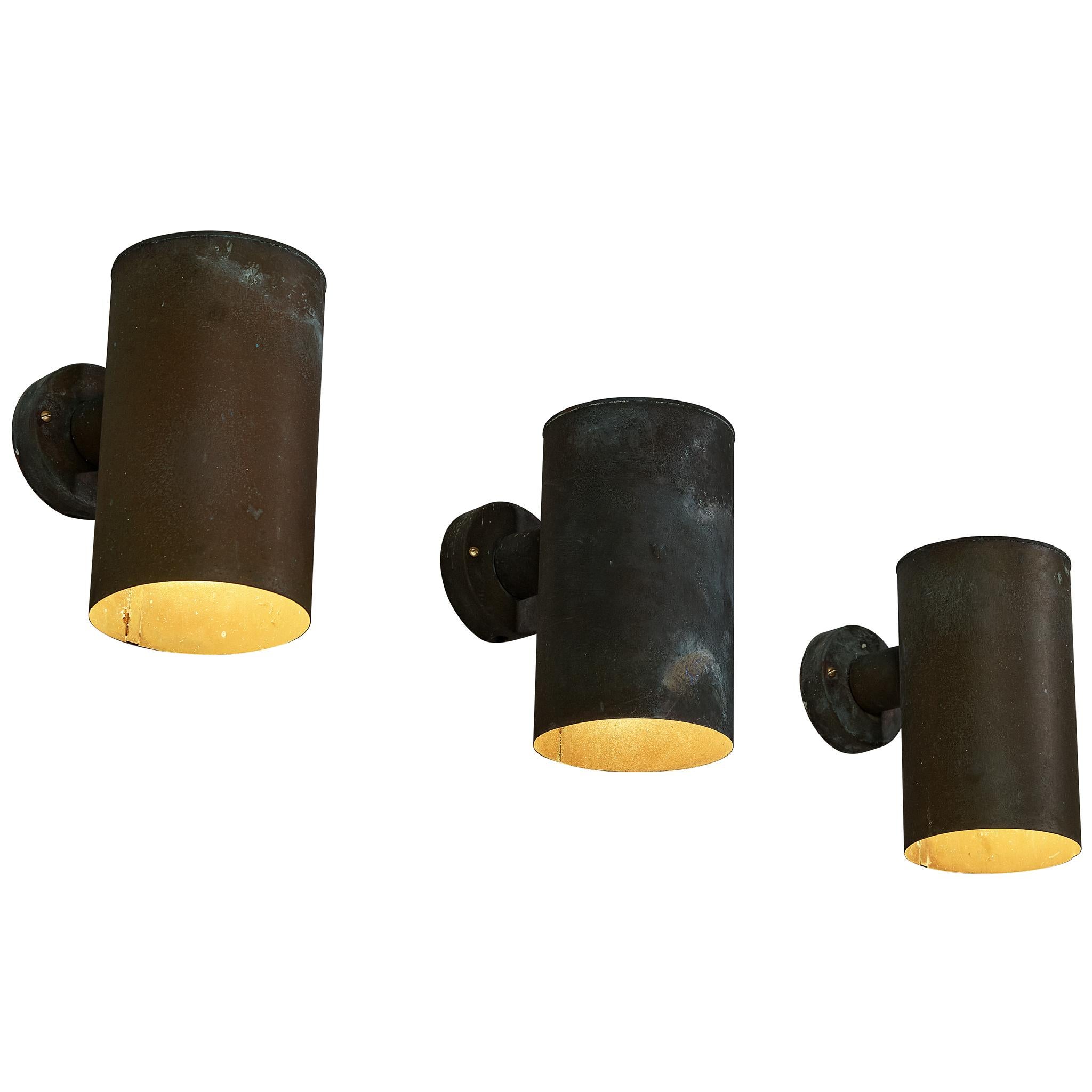 Fagerhult Swedish Wall Lights in Copper For Sale