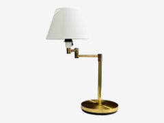 Fagerhults, Articulating Desk Lamp, Brass, Sweden, 1960s
