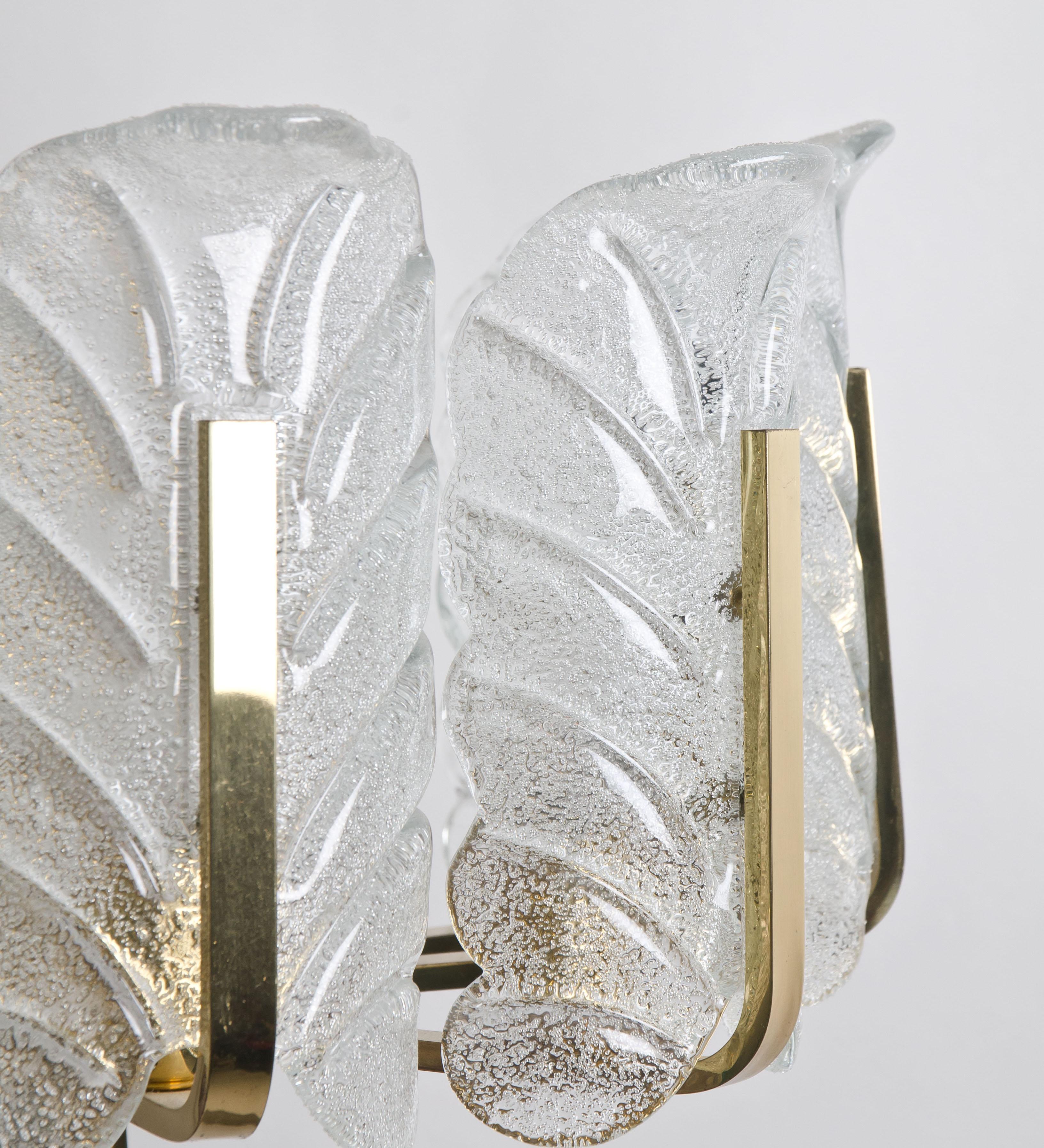 et of Four Leaves Brass Light Fixtures by Fagerlund for Orrefors, 1960s, Sweden For Sale 1