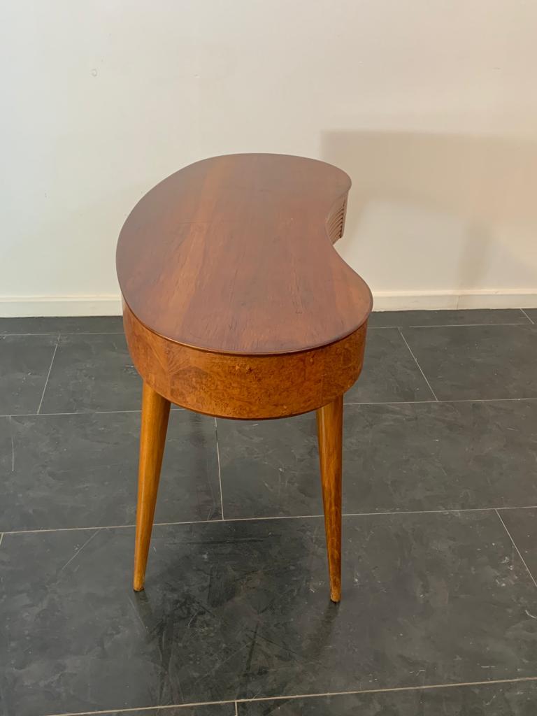 Fagiolo Desk in Walnut and Burl Walnut, 1950s 6