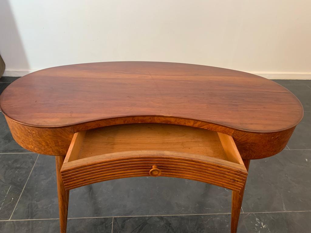 Fagiolo Desk in Walnut and Burl Walnut, 1950s 8