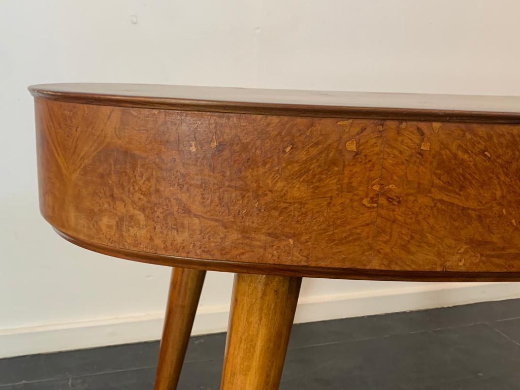 Mid-20th Century Fagiolo Desk in Walnut and Burl Walnut, 1950s