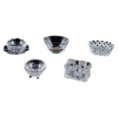 Fåglavik Glasbruk (1874-1980), Sweden. Five glass salt cellars. Mid-20th C.