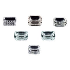 Fåglavik Glasbruk (1874-1980) Sweden. Six salt cellars. Handcrafted clear glass